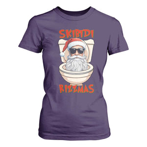 Funny Skibidi Rizzmas Santa Toilet Meme T Shirt For Women TS09 Purple Print Your Wear