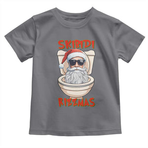 Funny Skibidi Rizzmas Santa Toilet Meme Toddler T Shirt TS09 Charcoal Print Your Wear