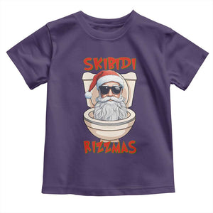 Funny Skibidi Rizzmas Santa Toilet Meme Toddler T Shirt TS09 Purple Print Your Wear