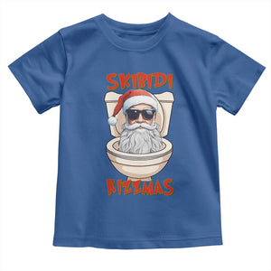 Funny Skibidi Rizzmas Santa Toilet Meme Toddler T Shirt TS09 Royal Blue Print Your Wear