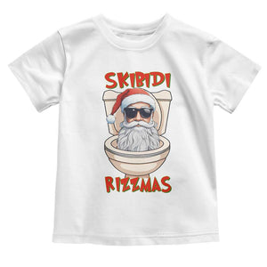 Funny Skibidi Rizzmas Santa Toilet Meme Toddler T Shirt TS09 White Print Your Wear