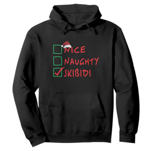 Funny Xmas Hoodie Nice Naughty Skibidi TS09 Black Print Your Wear