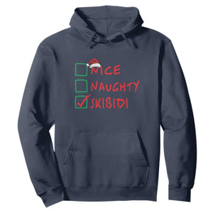 Funny Xmas Hoodie Nice Naughty Skibidi TS09 Navy Print Your Wear