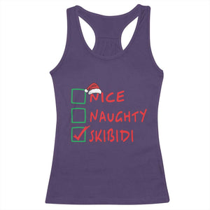 Funny Xmas Racerback Tank Top Nice Naughty Skibidi TS09 Purple Print Your Wear