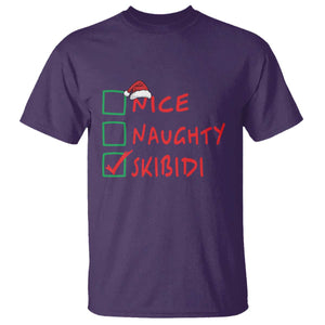 Funny Xmas T Shirt Nice Naughty Skibidi TS09 Purple Print Your Wear