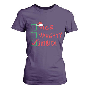 Funny Xmas T Shirt For Women Nice Naughty Skibidi TS09 Purple Print Your Wear