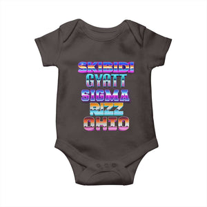 Skibidi Gyatt Sigma Rizz Ohio Baby Onesie TS09 Dark Chocolate Print Your Wear