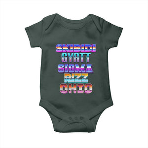 Skibidi Gyatt Sigma Rizz Ohio Baby Onesie TS09 Dark Forest Green Print Your Wear