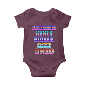 Skibidi Gyatt Sigma Rizz Ohio Baby Onesie TS09 Maroon Print Your Wear