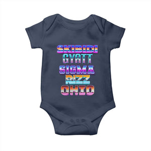 Skibidi Gyatt Sigma Rizz Ohio Baby Onesie TS09 Navy Print Your Wear