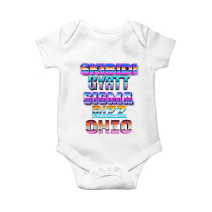 Skibidi Gyatt Sigma Rizz Ohio Baby Onesie TS09 White Print Your Wear