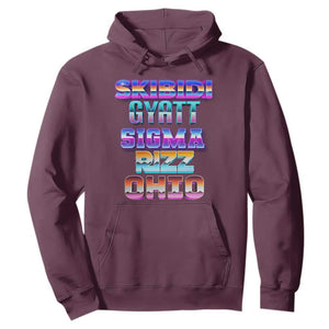 Skibidi Gyatt Sigma Rizz Ohio Hoodie TS09 Maroon Print Your Wear