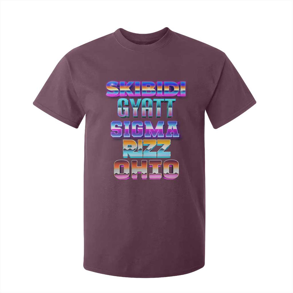 Skibidi Gyatt Sigma Rizz Ohio T Shirt For Kid TS09 Maroon Print Your Wear