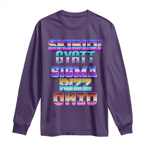 Skibidi Gyatt Sigma Rizz Ohio Long Sleeve Shirt TS09 Purple Print Your Wear