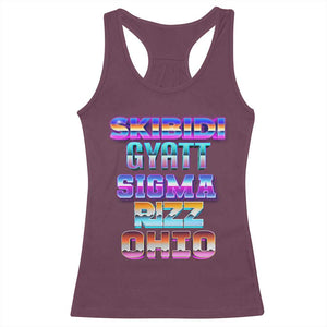 Skibidi Gyatt Sigma Rizz Ohio Racerback Tank Top TS09 Maroon Print Your Wear