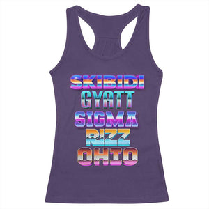 Skibidi Gyatt Sigma Rizz Ohio Racerback Tank Top TS09 Purple Print Your Wear