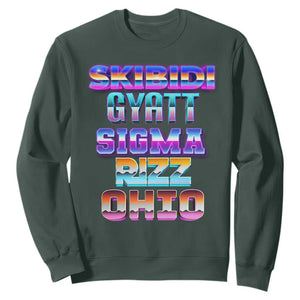 Skibidi Gyatt Sigma Rizz Ohio Sweatshirt TS09 Dark Forest Green Print Your Wear