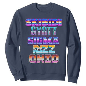 Skibidi Gyatt Sigma Rizz Ohio Sweatshirt TS09 Navy Print Your Wear