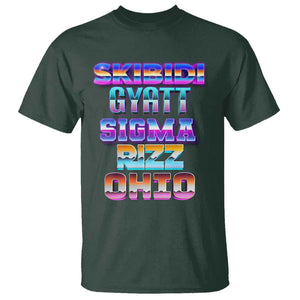 Skibidi Gyatt Sigma Rizz Ohio T Shirt TS09 Dark Forest Green Print Your Wear