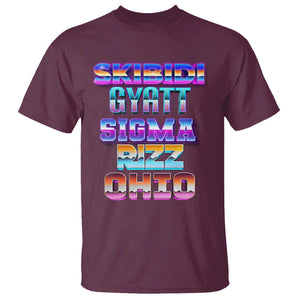 Skibidi Gyatt Sigma Rizz Ohio T Shirt TS09 Maroon Print Your Wear