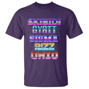 Skibidi Gyatt Sigma Rizz Ohio T Shirt TS09 Purple Print Your Wear