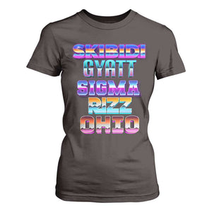 Skibidi Gyatt Sigma Rizz Ohio T Shirt For Women TS09 Dark Chocolate Print Your Wear