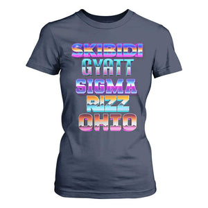 Skibidi Gyatt Sigma Rizz Ohio T Shirt For Women TS09 Navy Print Your Wear