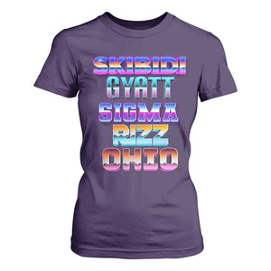 Skibidi Gyatt Sigma Rizz Ohio T Shirt For Women TS09 Purple Print Your Wear