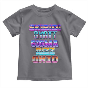 Skibidi Gyatt Sigma Rizz Ohio Toddler T Shirt TS09 Charcoal Print Your Wear