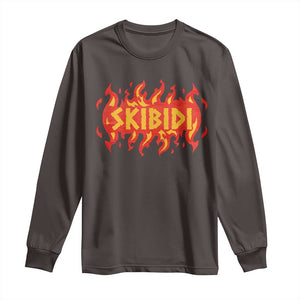 Funny Skibidi Long Sleeve Shirt TS09 Dark Chocolate Print Your Wear