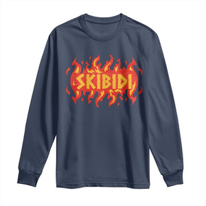 Funny Skibidi Long Sleeve Shirt TS09 Navy Print Your Wear