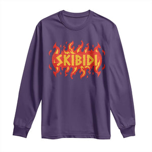 Funny Skibidi Long Sleeve Shirt TS09 Purple Print Your Wear