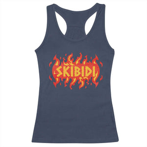 Funny Skibidi Racerback Tank Top TS09 Navy Print Your Wear