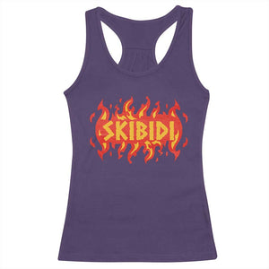 Funny Skibidi Racerback Tank Top TS09 Purple Print Your Wear