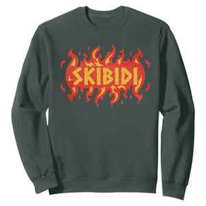 Funny Skibidi Sweatshirt TS09 Dark Forest Green Print Your Wear