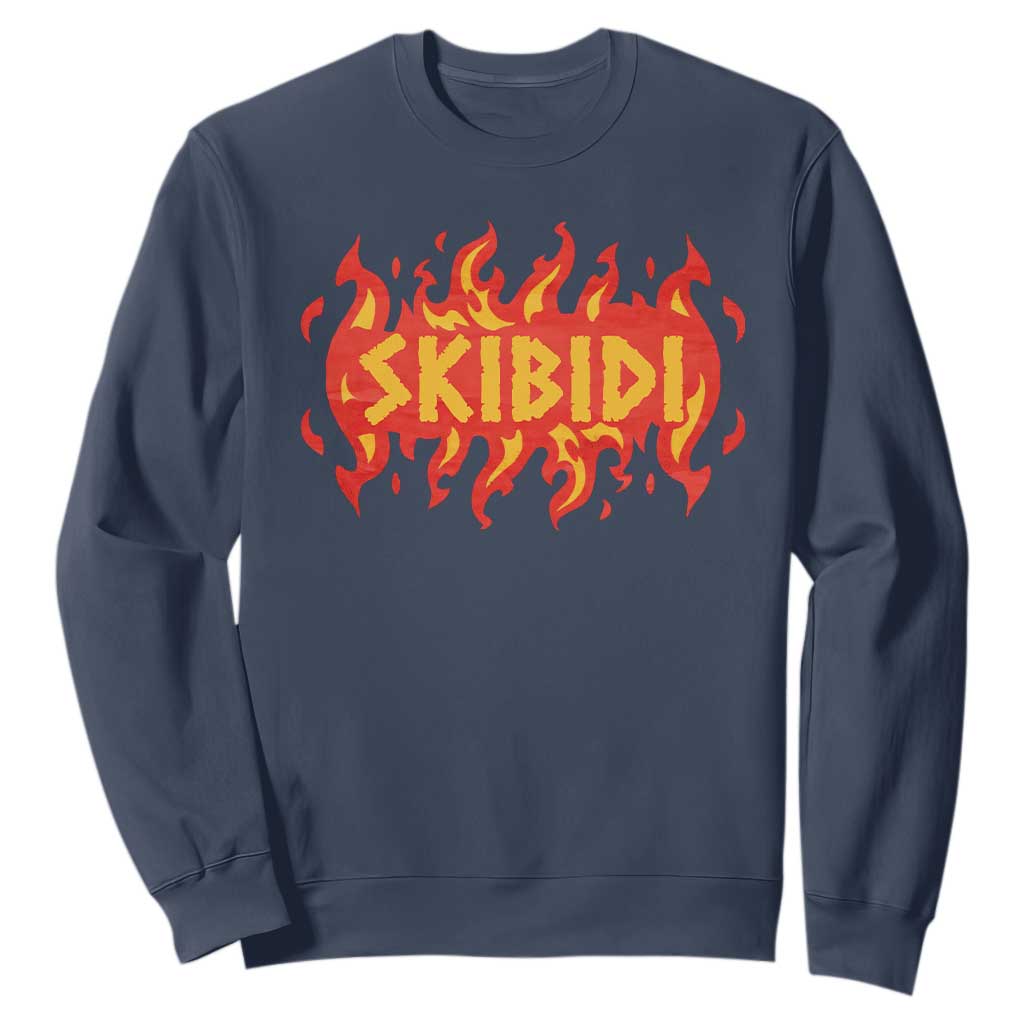 Funny Skibidi Sweatshirt TS09 Navy Print Your Wear