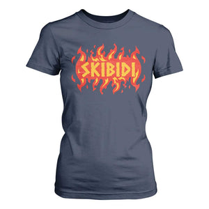 Funny Skibidi T Shirt For Women TS09 Navy Print Your Wear