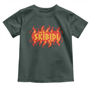 Funny Skibidi Toddler T Shirt TS09 Dark Forest Green Print Your Wear