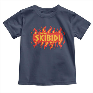 Funny Skibidi Toddler T Shirt TS09 Navy Print Your Wear