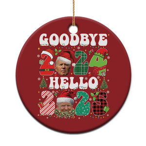 Funny Goodbye 2024 Hello 2025 With Trump Christmas Ornament TS09 Print Your Wear