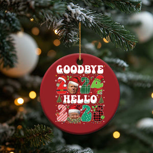 Funny Goodbye 2024 Hello 2025 With Trump Christmas Ornament TS09 Print Your Wear