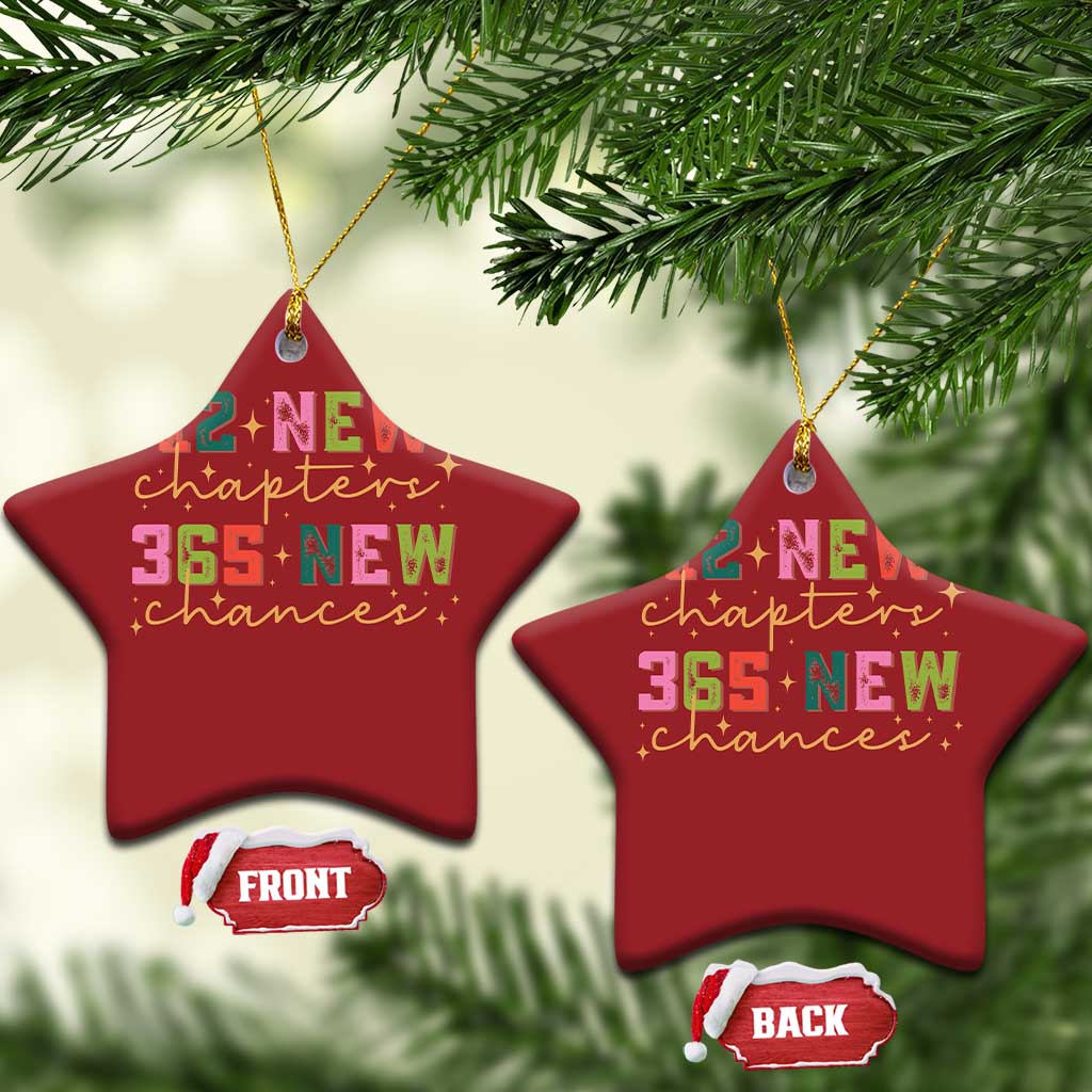 Happy New Year Christmas Ornament 12 New Chapters 365 New Chances TS09 Star Red Print Your Wear