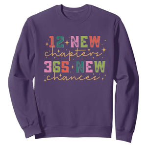 Happy New Year Sweatshirt 12 New Chapters 365 New Chances TS09 Purple Print Your Wear