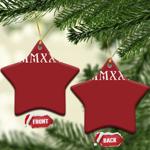 Happy New Year 2025 Christmas Ornament MMXXV Roman Numerals TS09 Star Red Print Your Wear