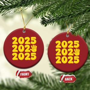 Funny Happy New Year 2025 Christmas Ornament TS09 Circle Red Print Your Wear