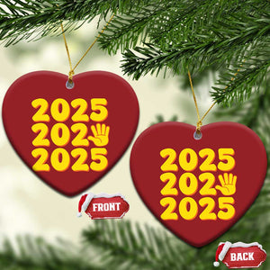 Funny Happy New Year 2025 Christmas Ornament TS09 Heart Red Print Your Wear