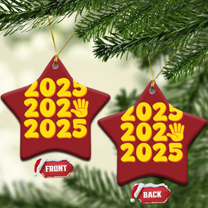 Funny Happy New Year 2025 Christmas Ornament TS09 Star Red Print Your Wear