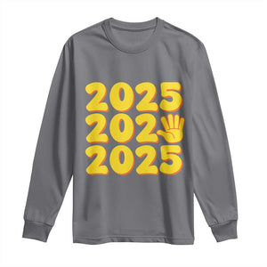 Funny Happy New Year 2025 Long Sleeve Shirt TS09 Charcoal Print Your Wear