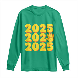 Funny Happy New Year 2025 Long Sleeve Shirt TS09 Irish Green Print Your Wear