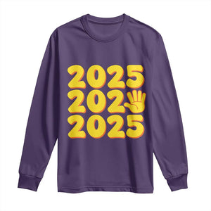 Funny Happy New Year 2025 Long Sleeve Shirt TS09 Purple Print Your Wear